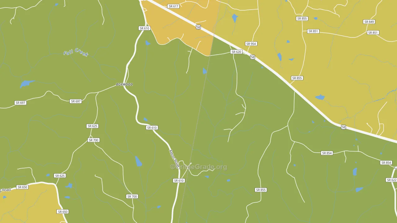 Boxwood, VA Map of Vandalism Rates