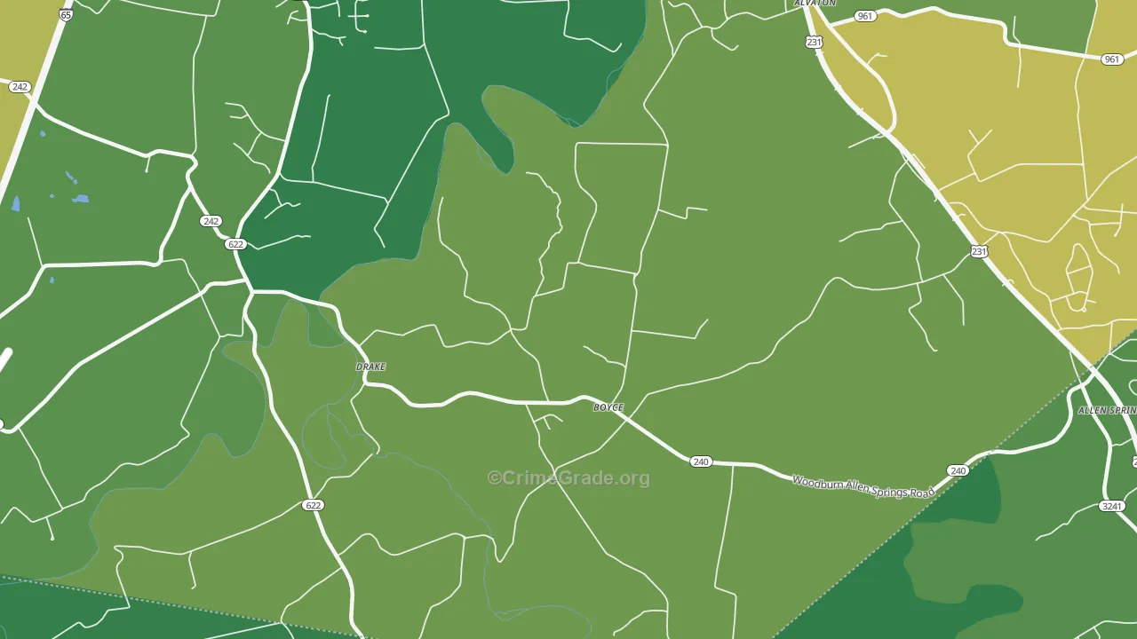 Boyce, KY Map of Vandalism Rates