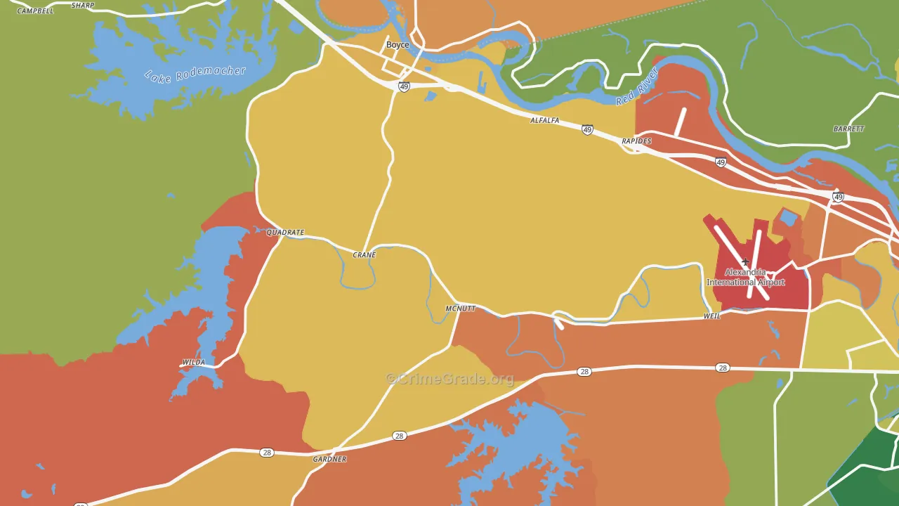 Boyce, LA Map of Vandalism Rates