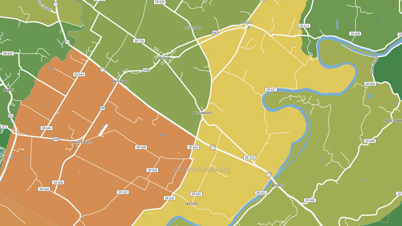 Boyce, VA Map of Vandalism Rates