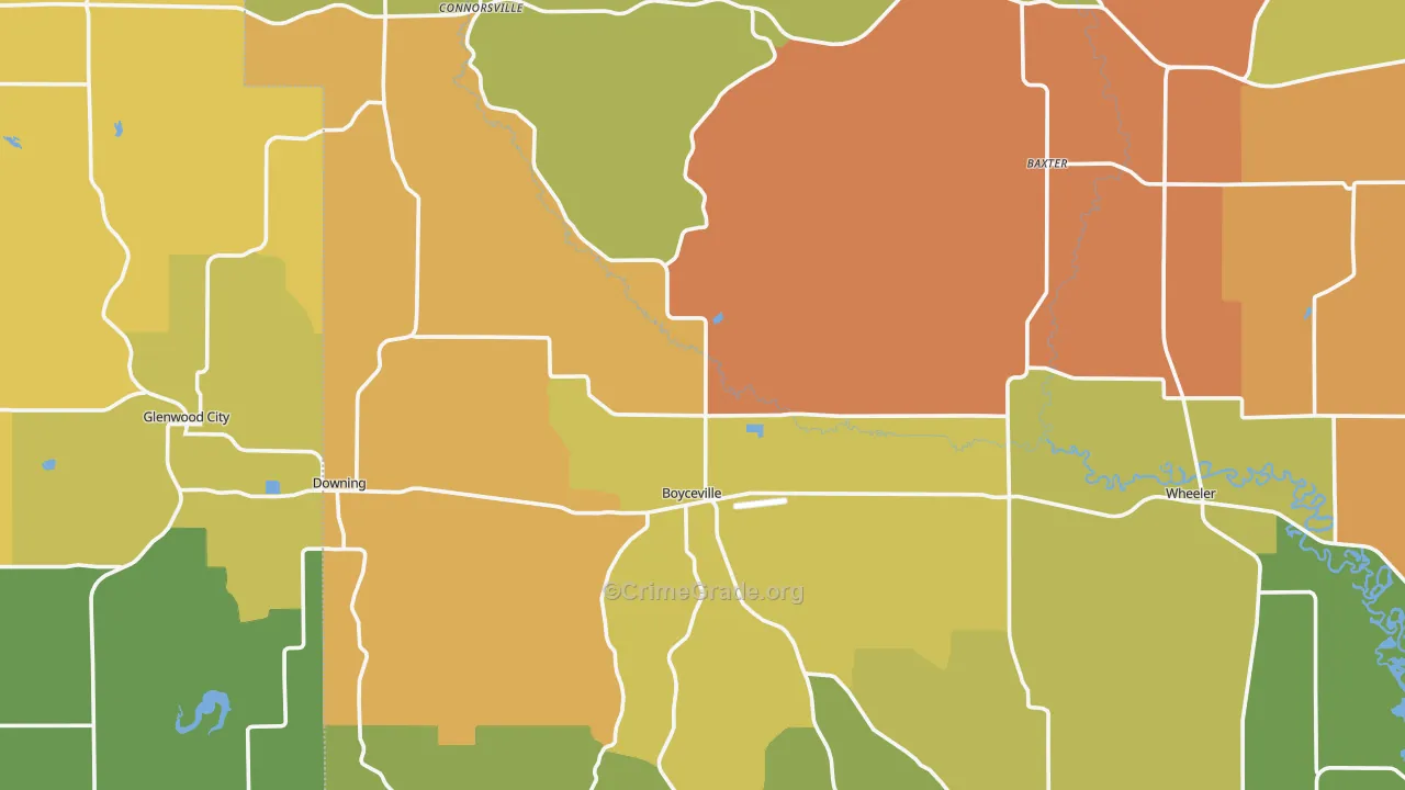 Boyceville, WI Map of Vandalism Rates