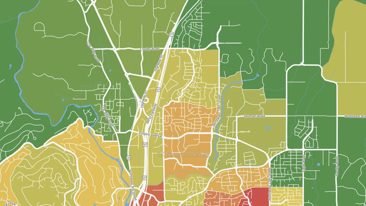Boyd Acres, Bend, OR Map of Vandalism Rates