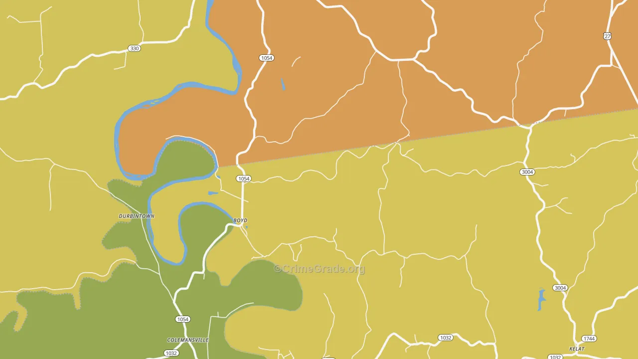Boyd, KY Map of Vandalism Rates