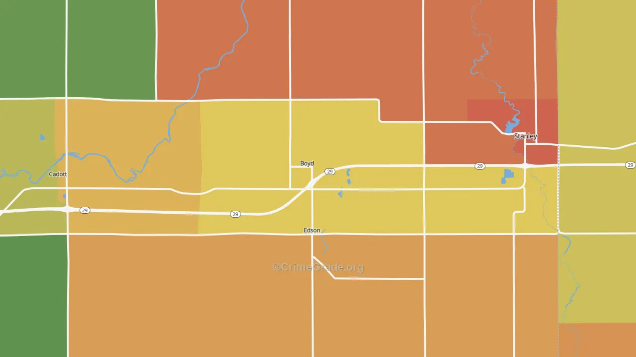 Boyd, WI Map of Vandalism Rates