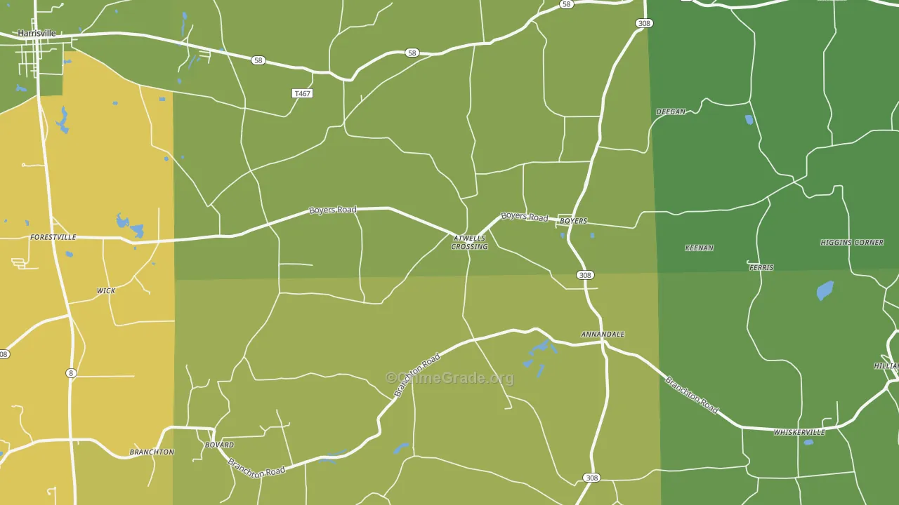 Boyers, PA Map of Vandalism Rates