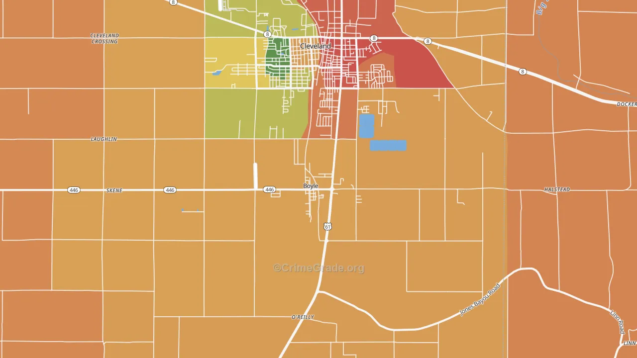 Boyle, MS Map of Vandalism Rates