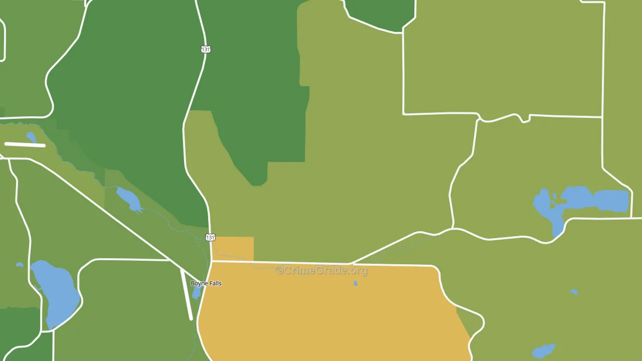 Boyne Falls, MI Map of Vandalism Rates