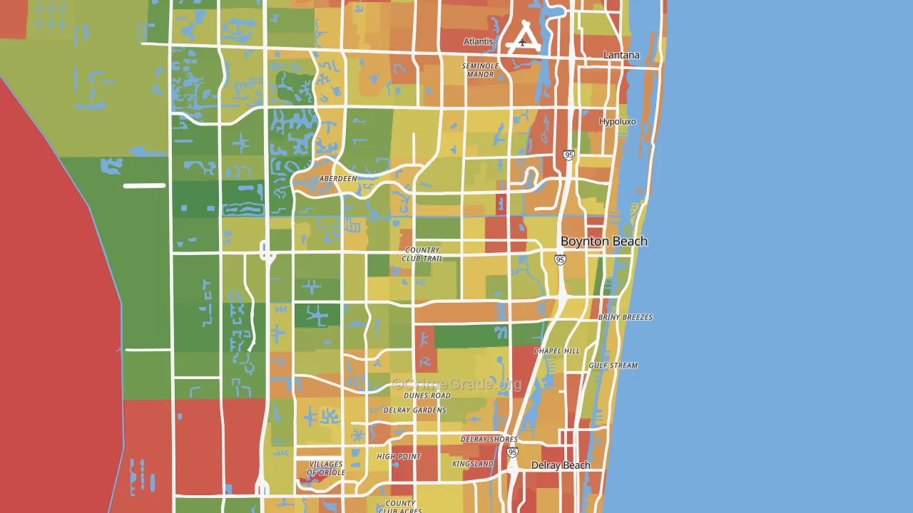 Boynton Beach, FL Map of Vandalism Rates