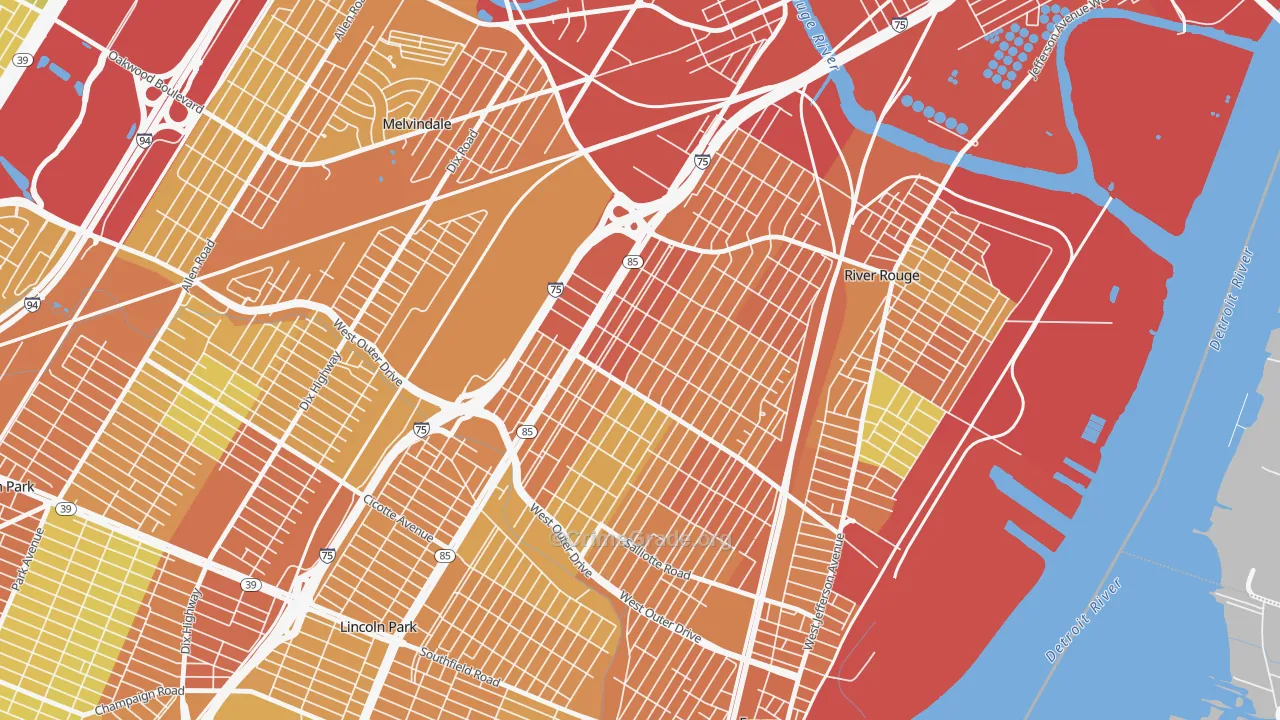 Boynton, Detroit, MI Map of Vandalism Rates
