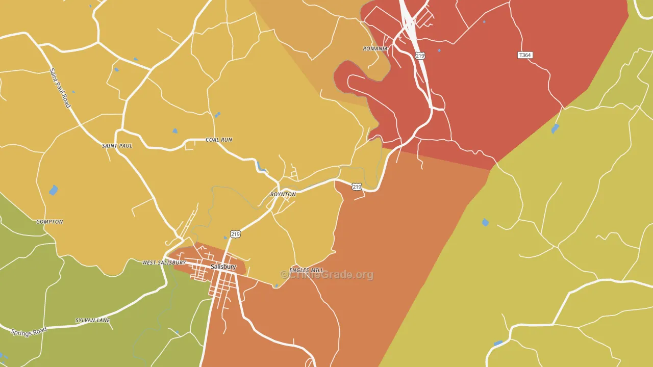 Boynton, PA Map of Vandalism Rates