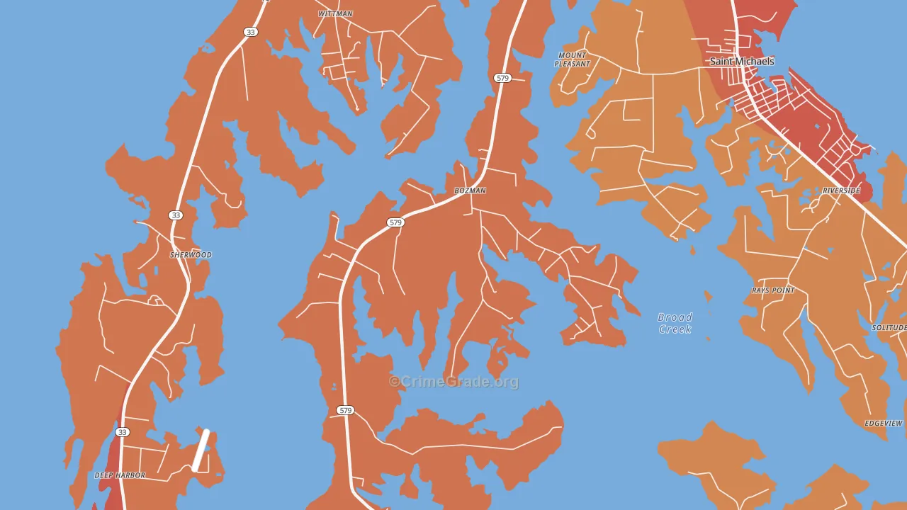 Bozman, MD Map of Vandalism Rates