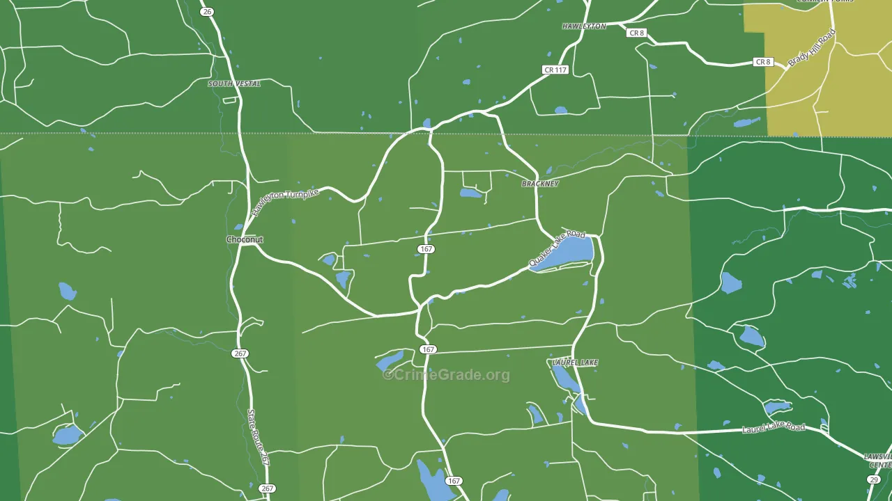 Brackney, PA Map of Vandalism Rates
