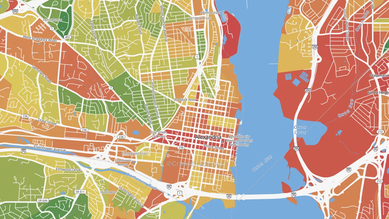 Braddock Road Metro, Alexandria, VA Map of Vandalism Rates