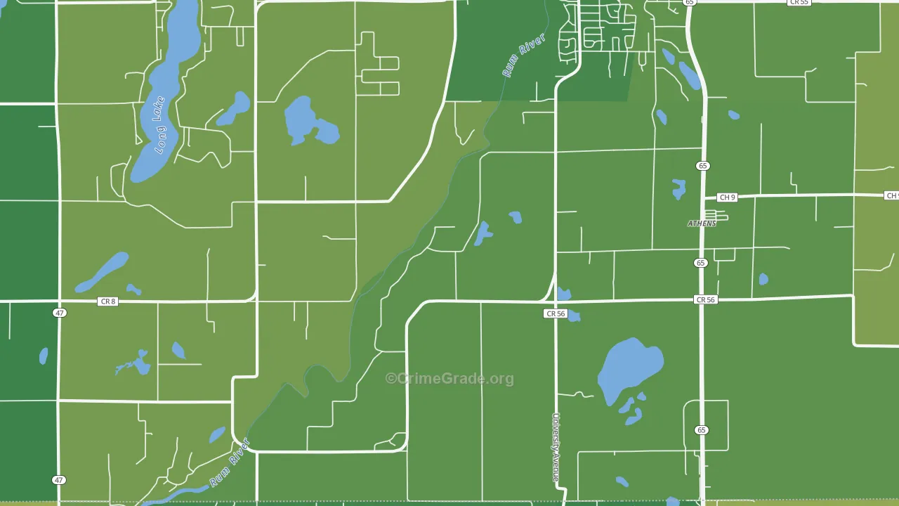 Bradford, MN Map of Vandalism Rates