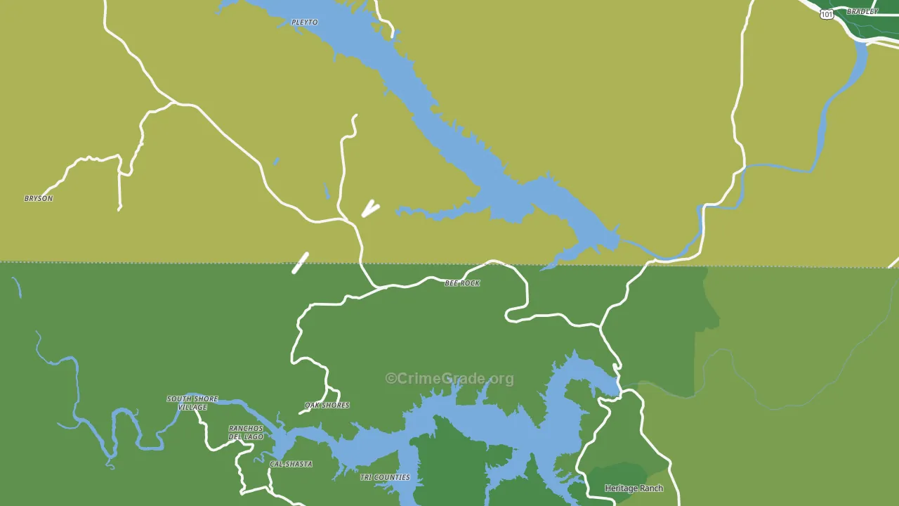 Bradley, CA Map of Vandalism Rates