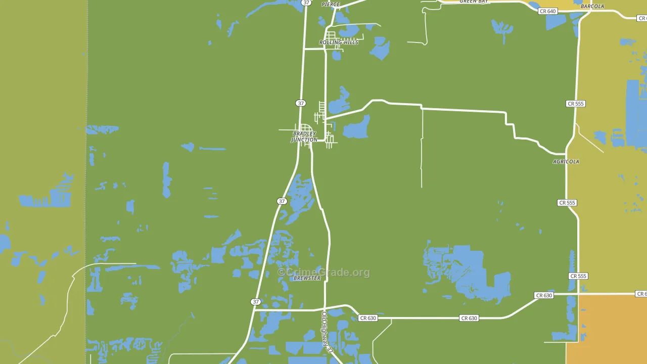 Bradley, FL Map of Vandalism Rates