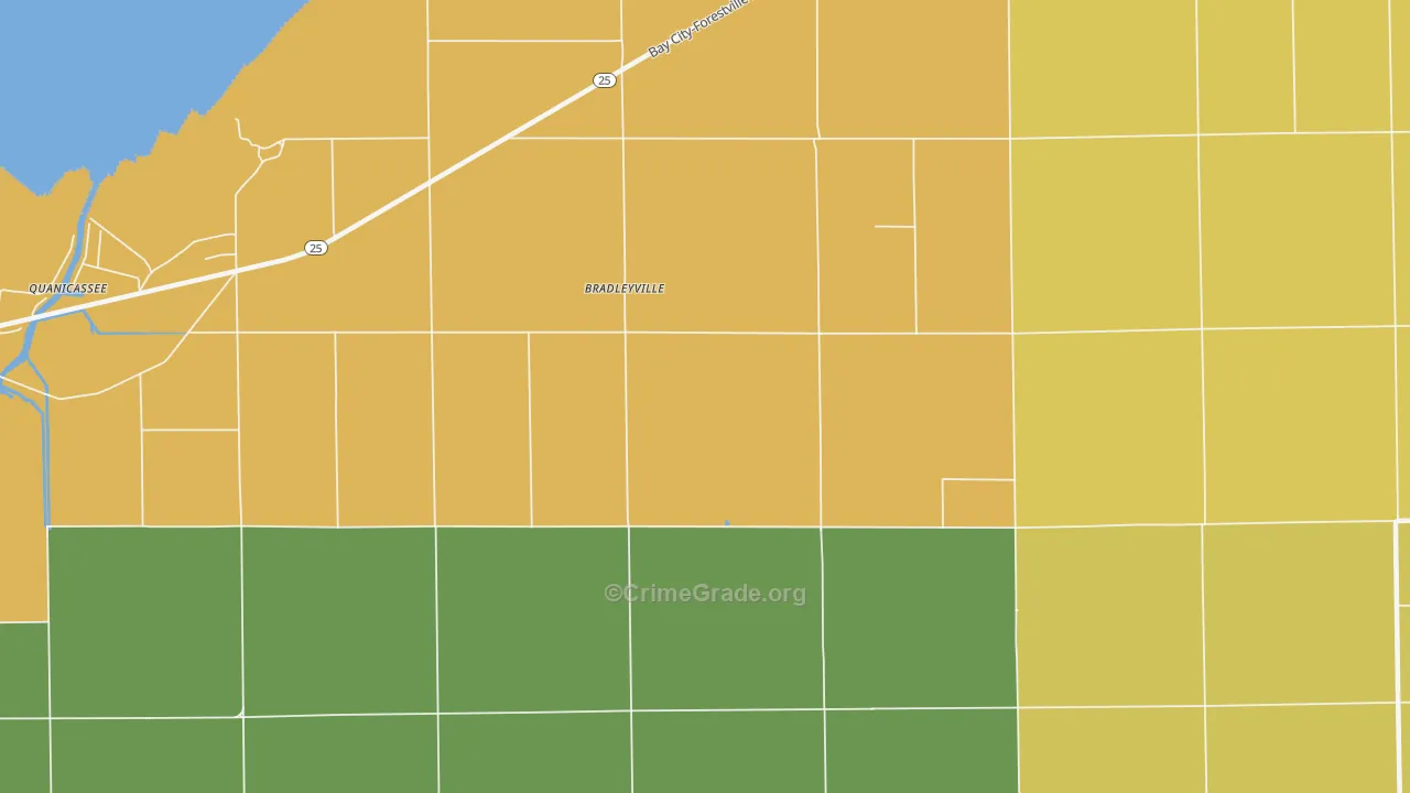 Bradleyville, MI Map of Vandalism Rates