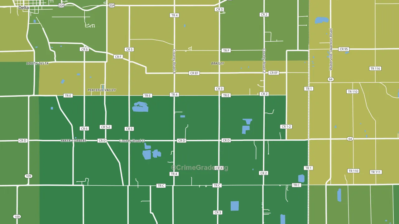 Brailey, OH Map of Vandalism Rates