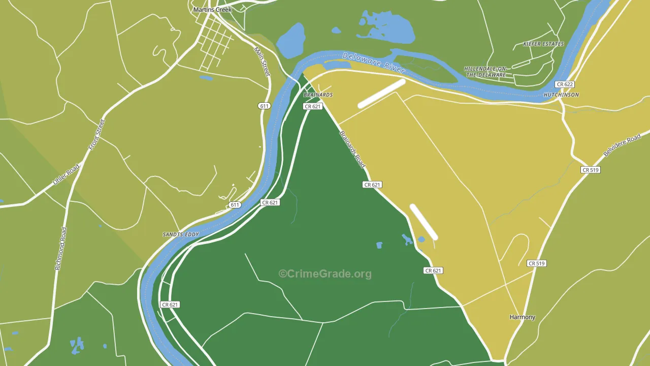 Brainards, NJ Map of Vandalism Rates