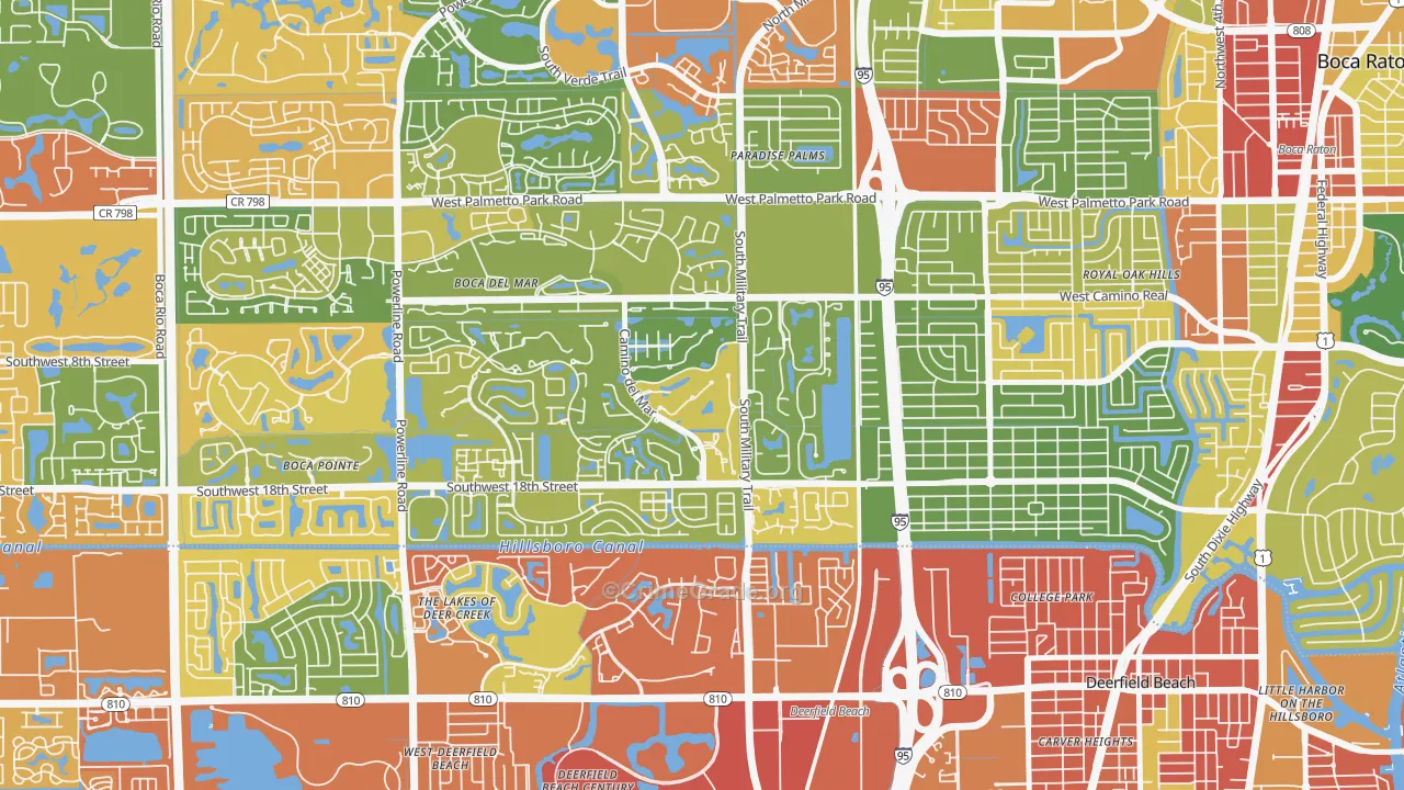 Bramalea, Boca Raton, FL Map of Vandalism Rates