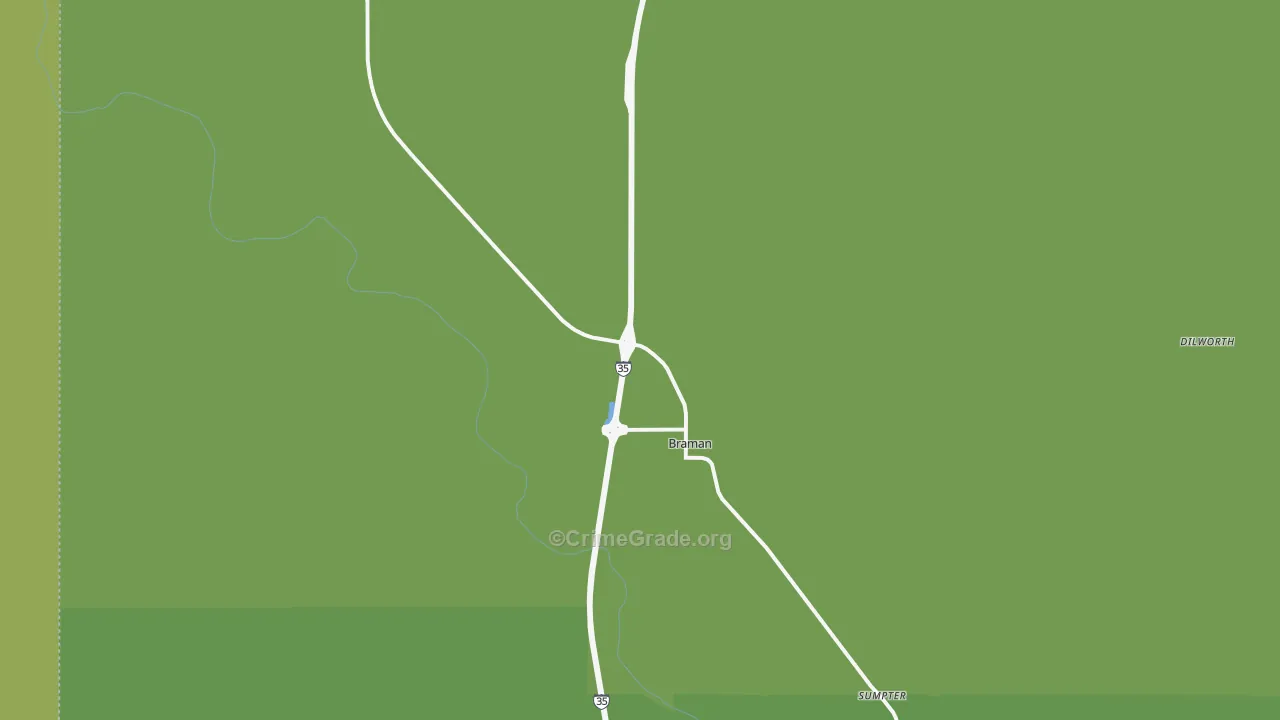 Braman, OK Map of Vandalism Rates