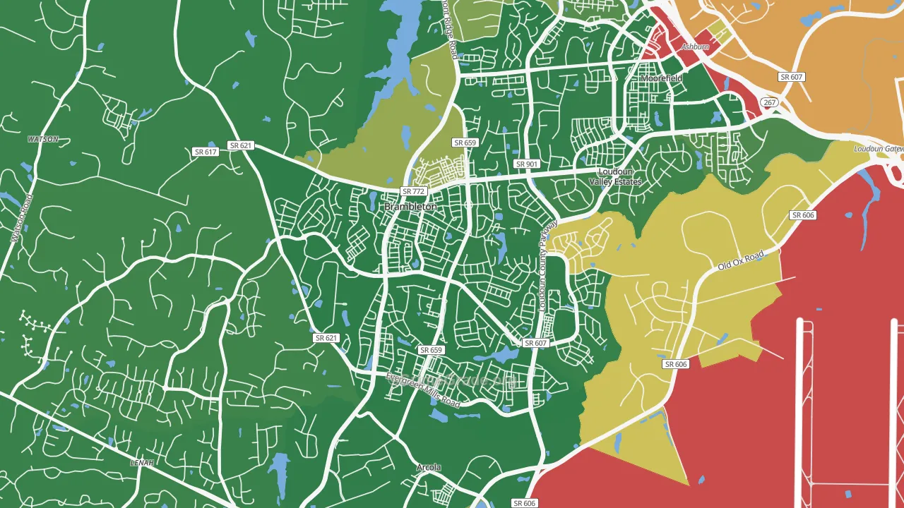 Brambleton, VA Map of Vandalism Rates