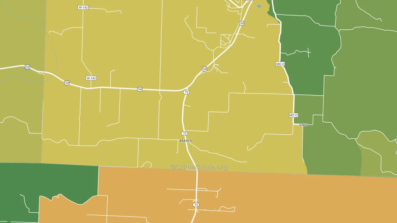 Branch, MO Map of Vandalism Rates