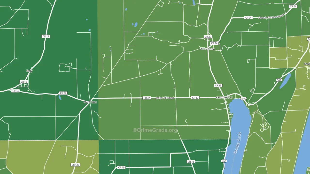 Branchport, NY Map of Vandalism Rates