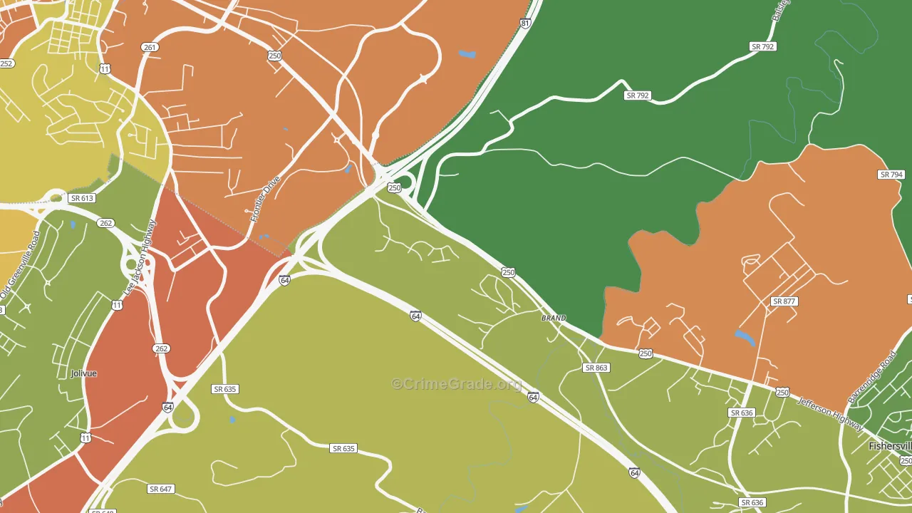 Brand, VA Map of Vandalism Rates