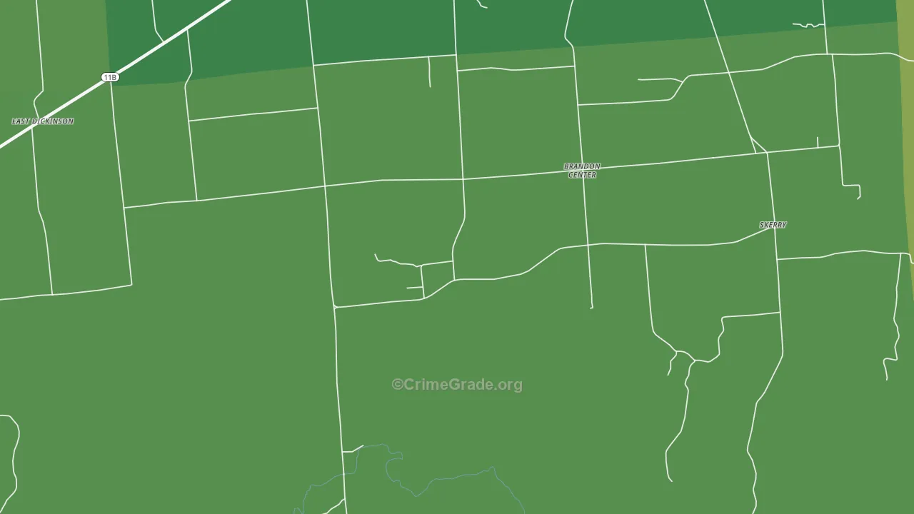 Brandon Center, NY Map of Vandalism Rates