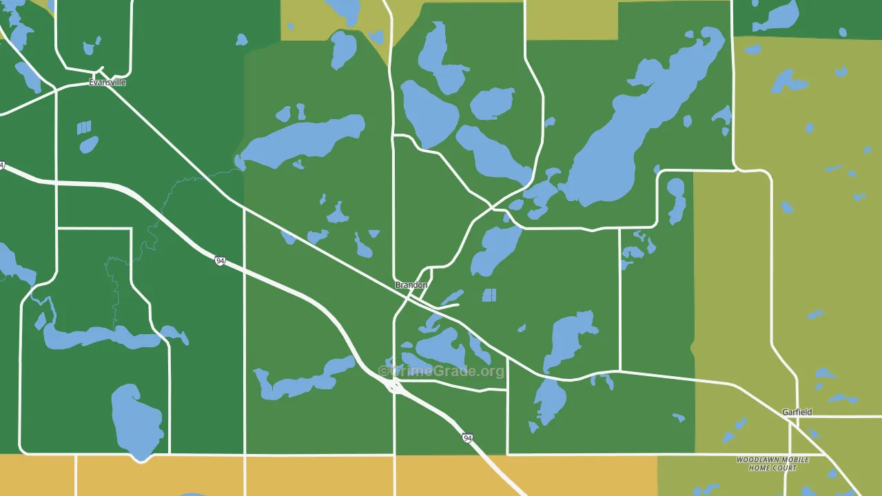 Brandon, MN Map of Vandalism Rates