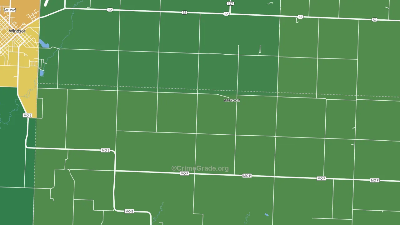 Brandon, MO Map of Vandalism Rates