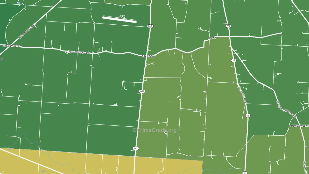Brandon, OH Map of Vandalism Rates