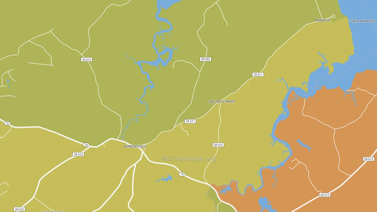 Brandon, VA Map of Vandalism Rates