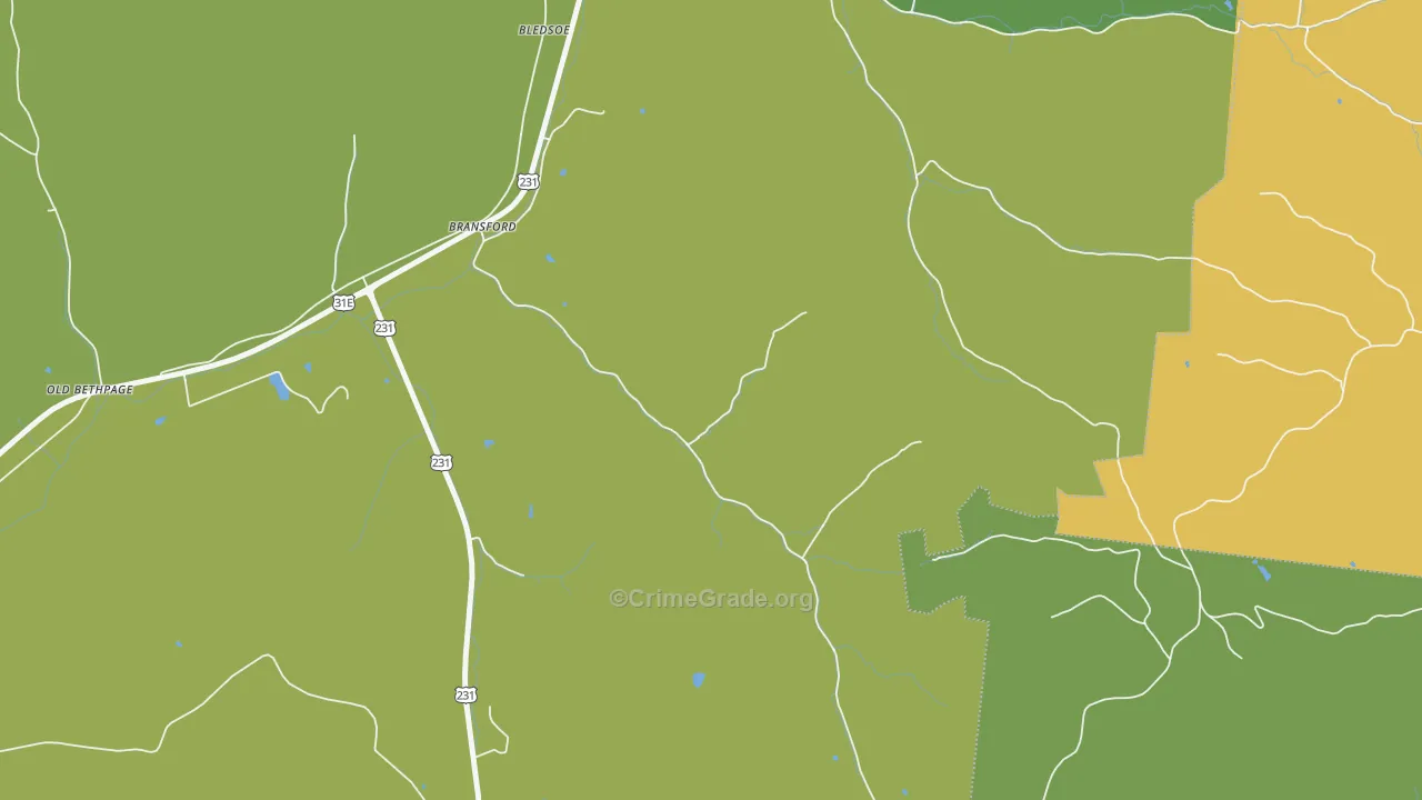Bransford, TN Map of Vandalism Rates