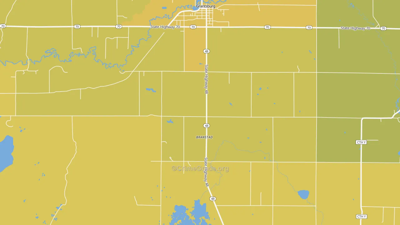 Branstad, WI Map of Vandalism Rates