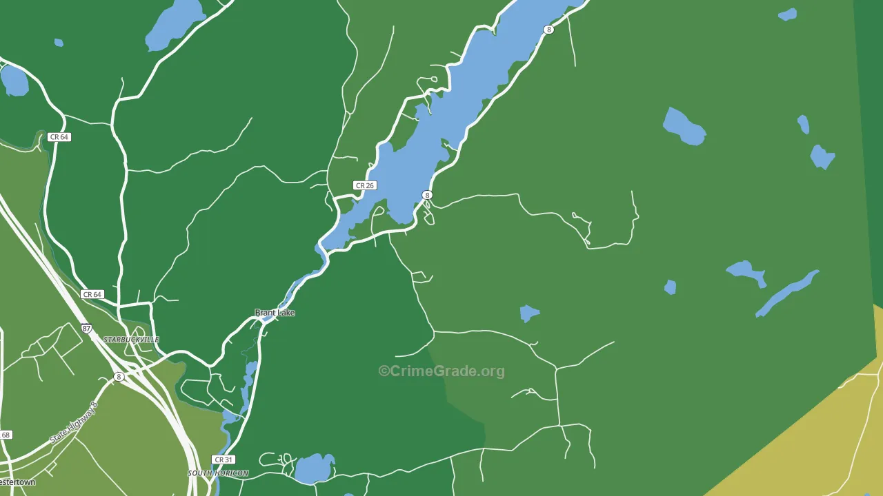 Brant Lake, NY Map of Vandalism Rates
