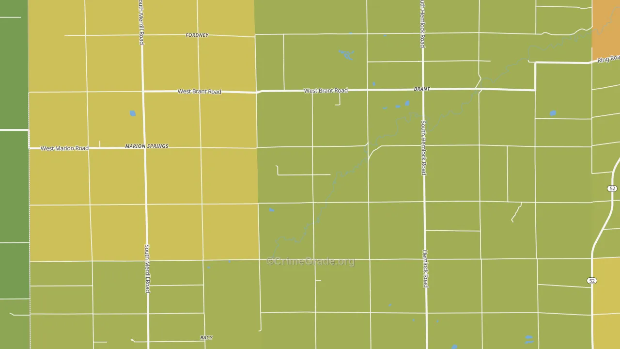 Brant, MI Map of Vandalism Rates