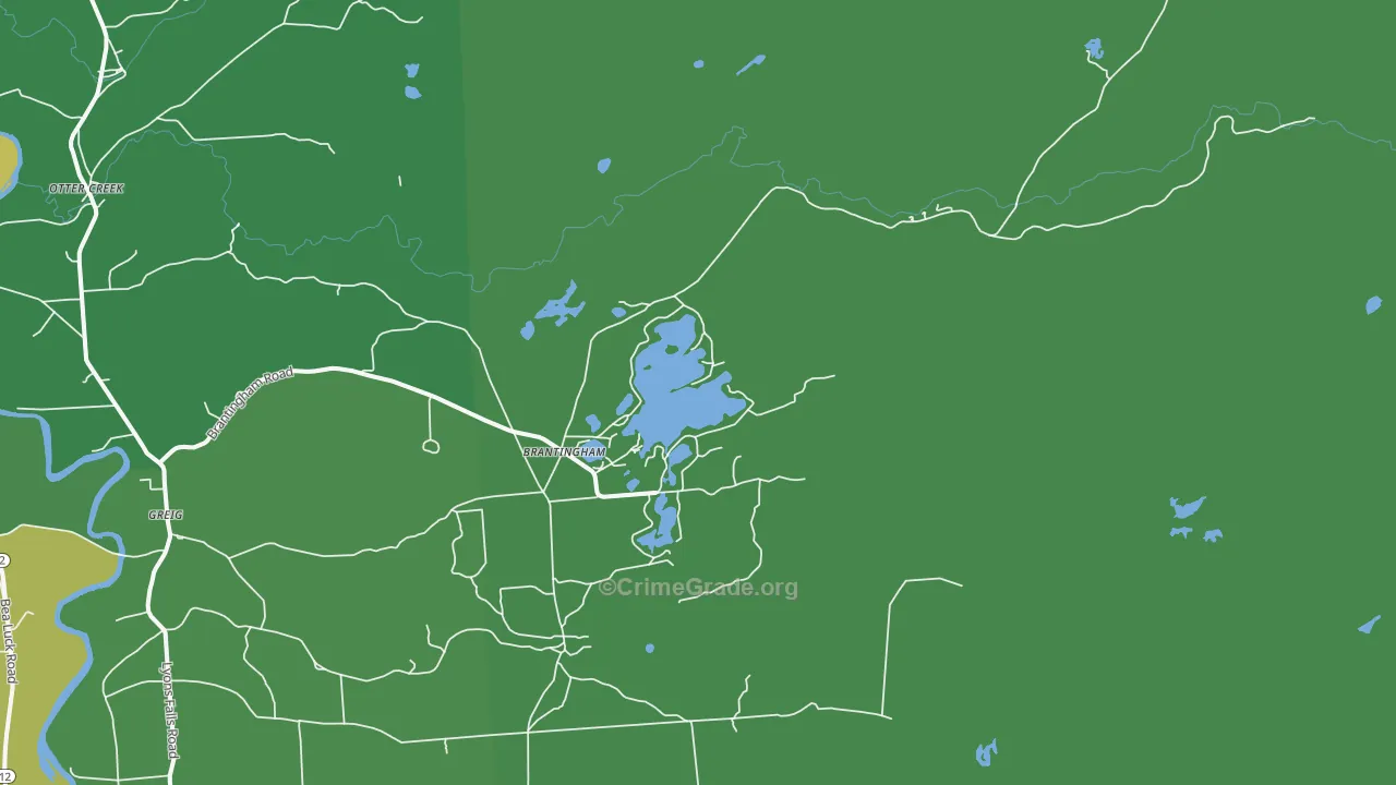 Brantingham, NY Map of Vandalism Rates