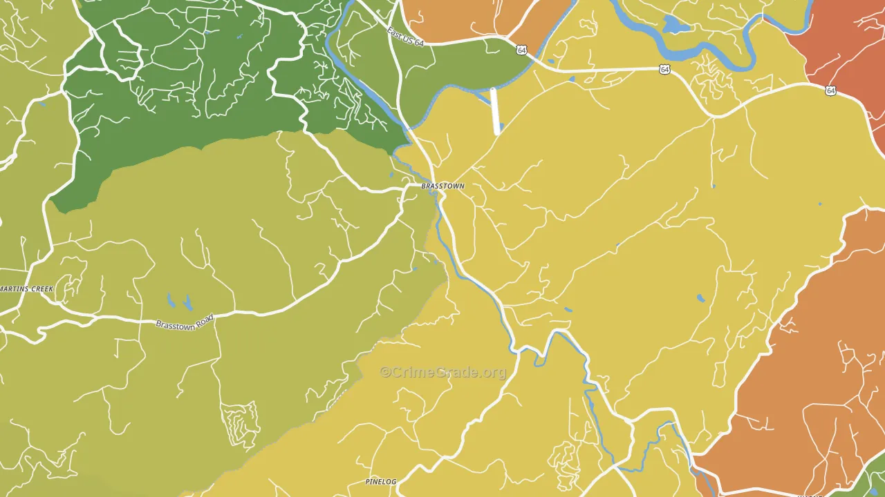 Brasstown, NC Map of Vandalism Rates