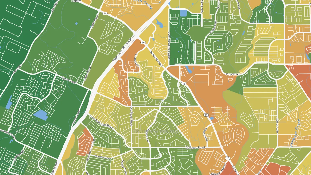 Braun's Farm, San Antonio, TX Map of Vandalism Rates