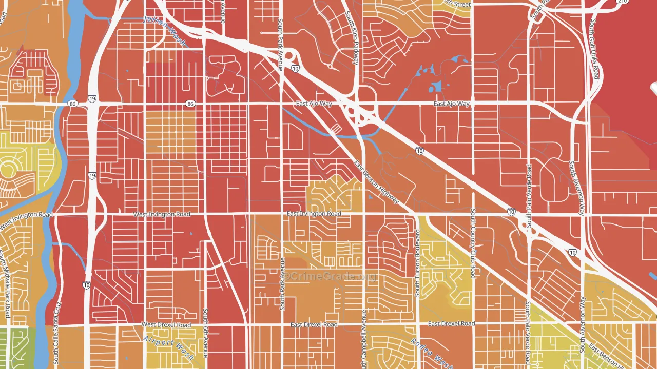 Bravo Park Lane, Tucson, AZ Map of Vandalism Rates