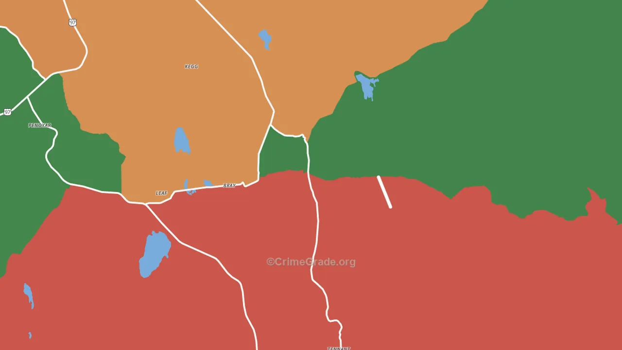 Bray, CA Map of Vandalism Rates