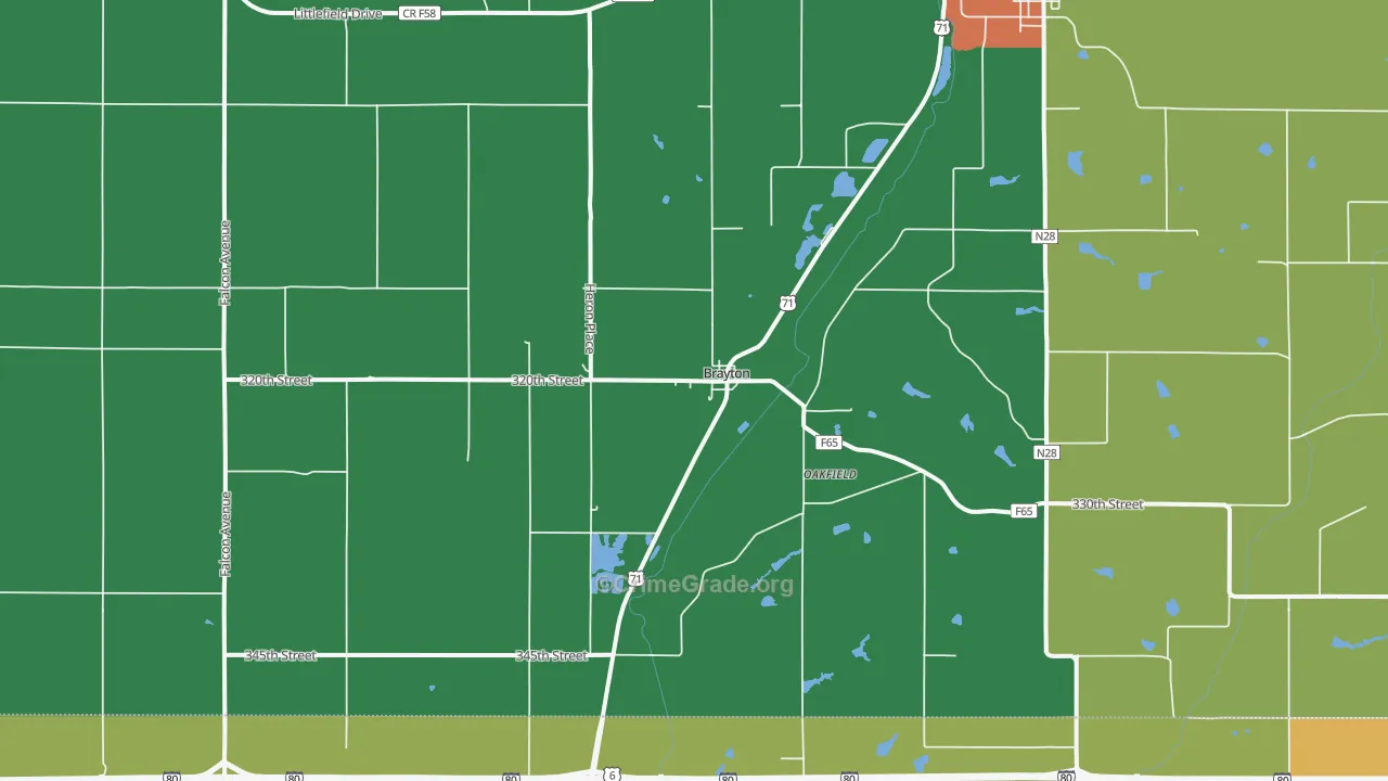 Brayton, IA Map of Vandalism Rates