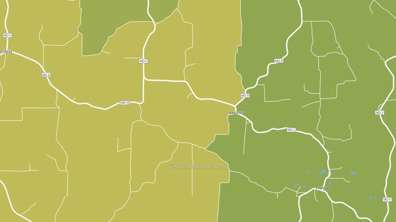 Brazeau, MO Map of Vandalism Rates