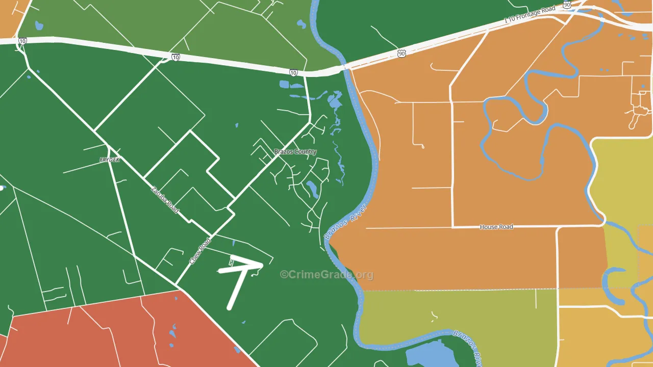 Brazos Country, TX Map of Vandalism Rates