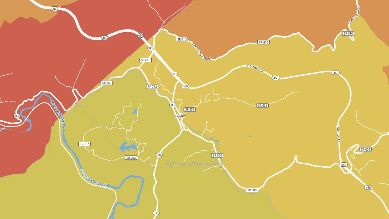 Breaks, VA Map of Vandalism Rates