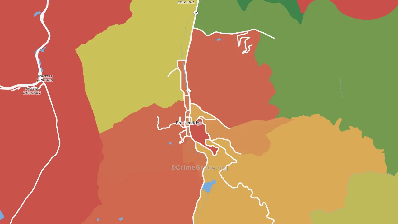 Breckenridge, CO Map of Vandalism Rates