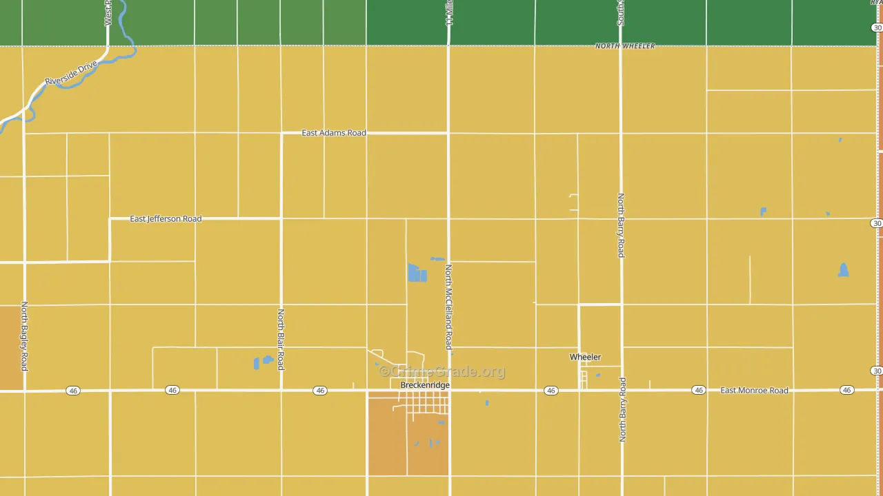 Breckenridge, MI Map of Vandalism Rates