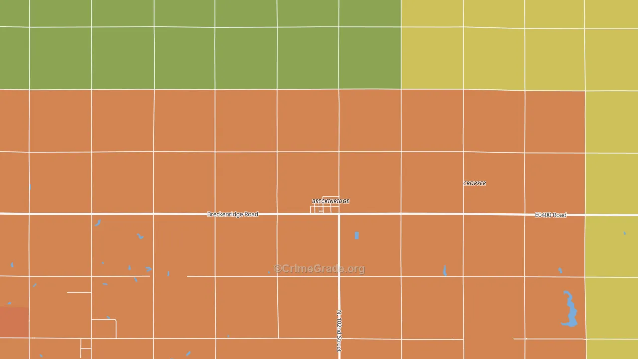 Breckenridge, OK Map of Vandalism Rates